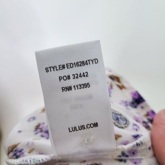 LULUS Dress Womens Small White Floral Wandering Whimsy Button-Up Mini Dress NWT - Picture 11 of 11